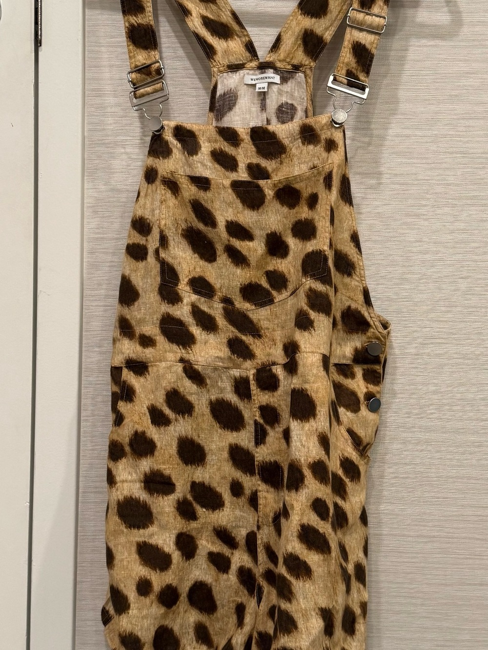 WeWoreWhat Brown and Tan Leopard-Print Overalls